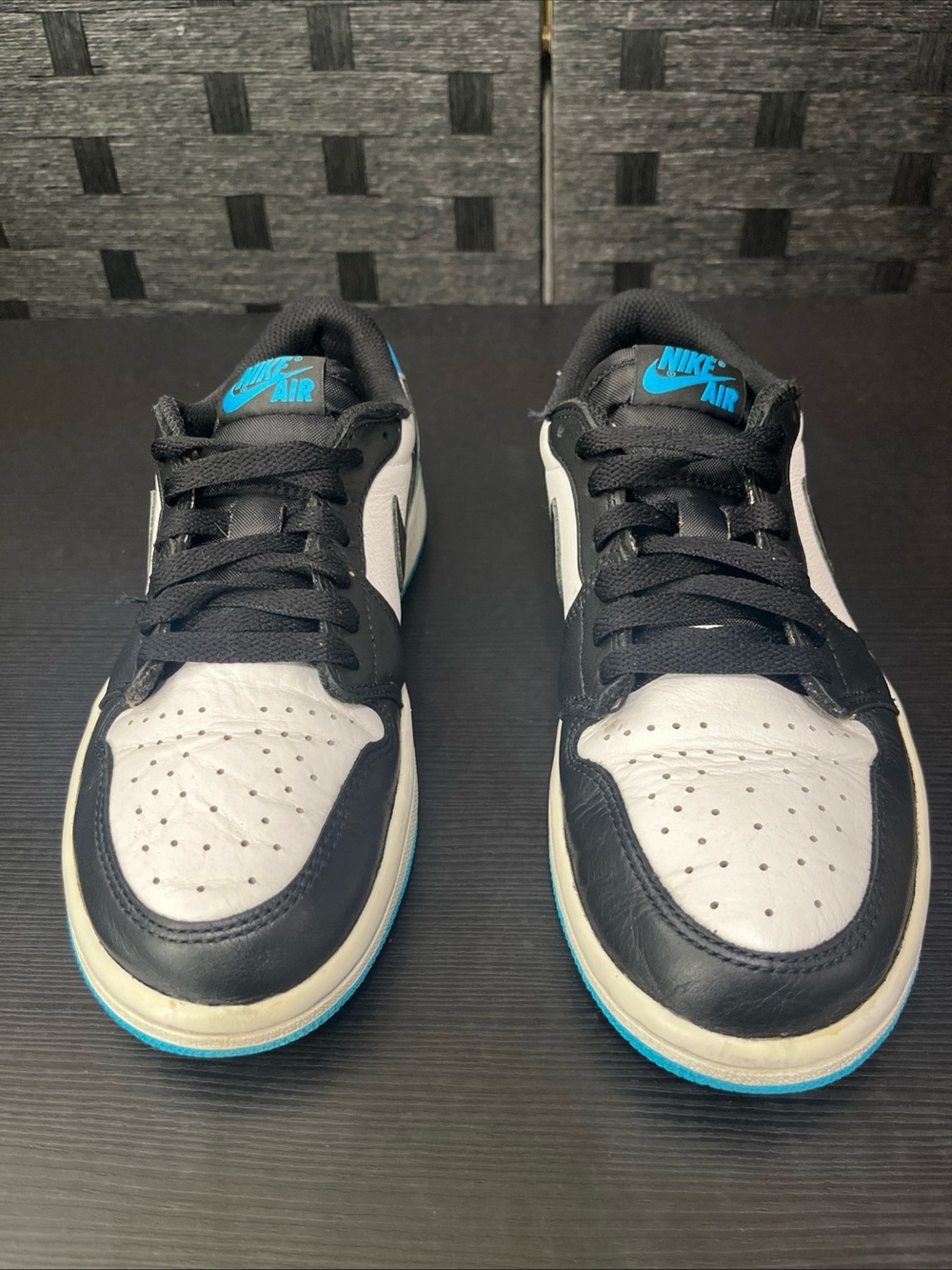 Air Jordan 1 Retro Low OG  Sz 7.5  White Blue- Black CZ0775-104. No Inserts/Box